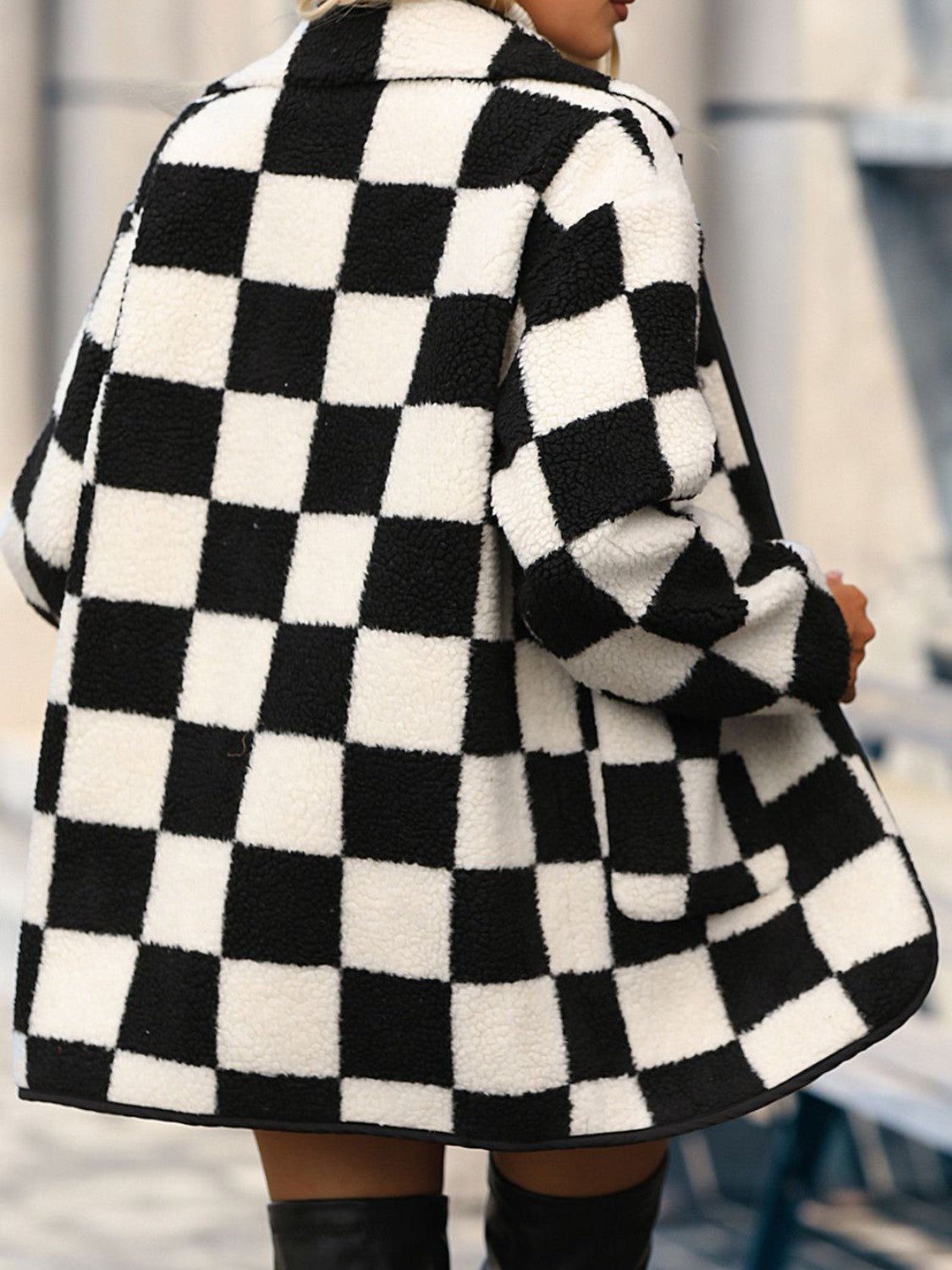 Checkered Coat with Pockets