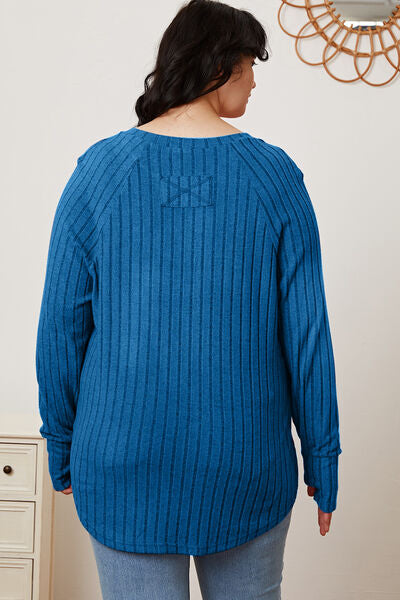 Ribbed Sleeve T-Shirt with Thumbhole