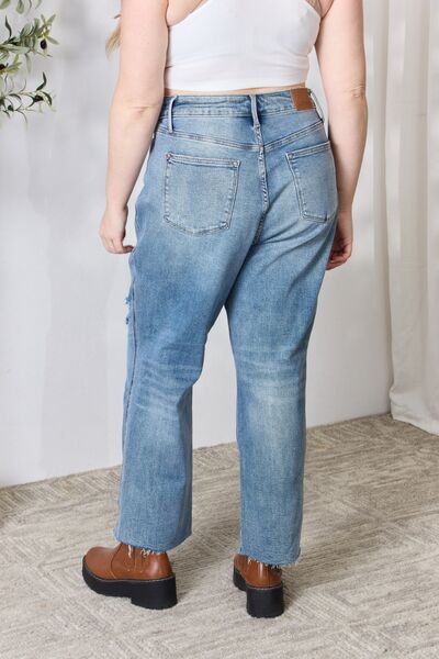 Judy Blue Distressed Raw Hem Jeans