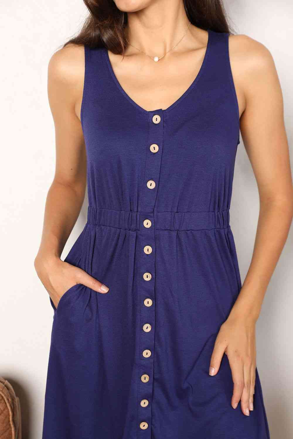 Buttoned Up Sleeveless Magic Dress