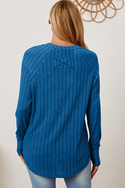 Ribbed Sleeve T-Shirt with Thumbhole