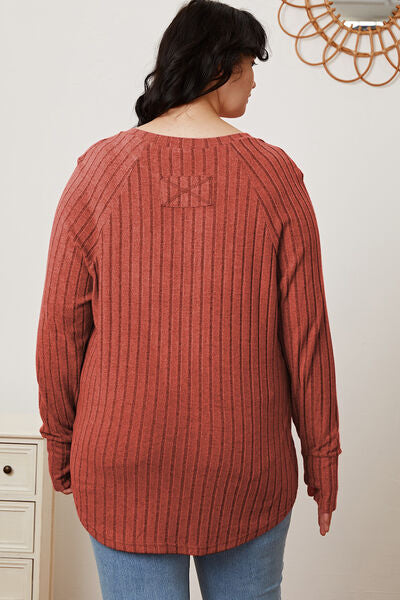 Ribbed Sleeve T-Shirt with Thumbhole