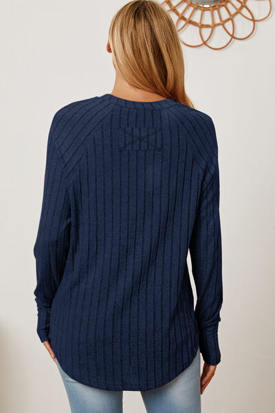 Ribbed Sleeve T-Shirt with Thumbhole