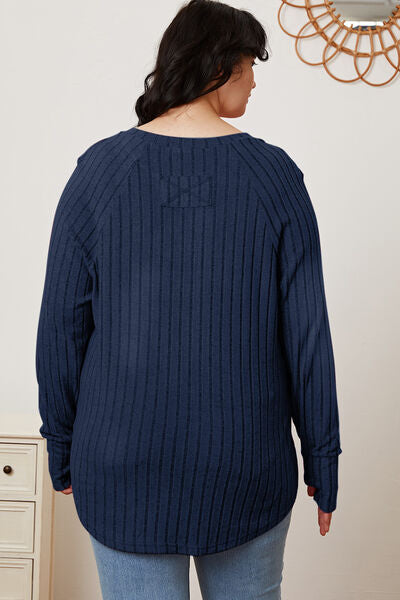 Ribbed Sleeve T-Shirt with Thumbhole