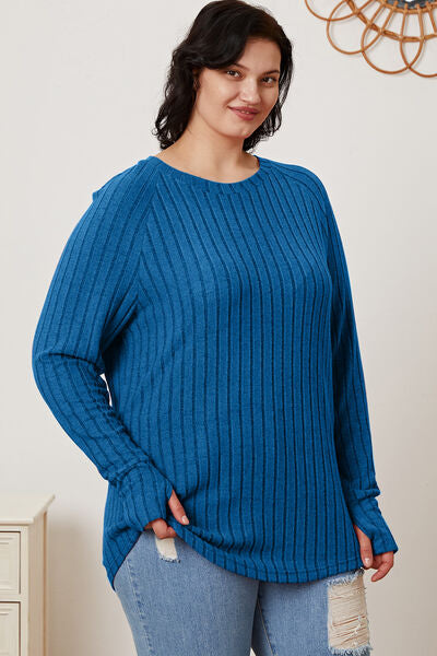 Ribbed Sleeve T-Shirt with Thumbhole
