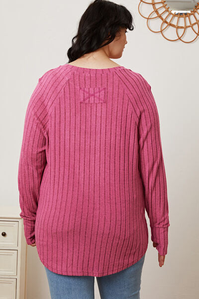 Ribbed Sleeve T-Shirt with Thumbhole