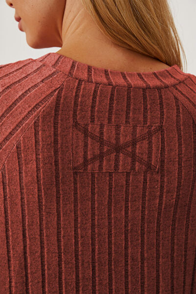 Ribbed Sleeve T-Shirt with Thumbhole