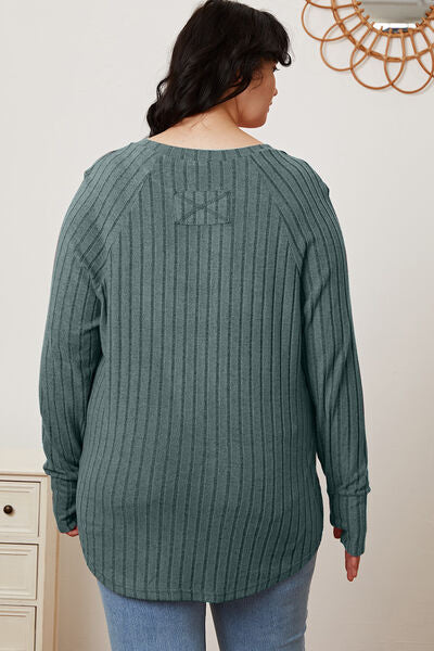 Ribbed Sleeve T-Shirt with Thumbhole