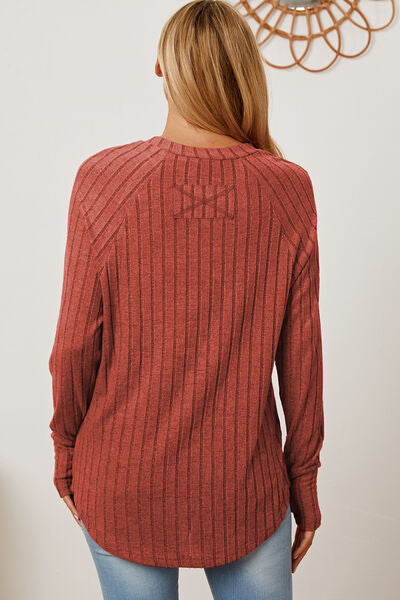 Ribbed Sleeve T-Shirt with Thumbhole