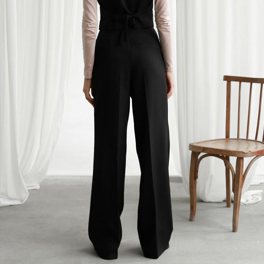 Women's Green High Waist Wide Leg Pants
