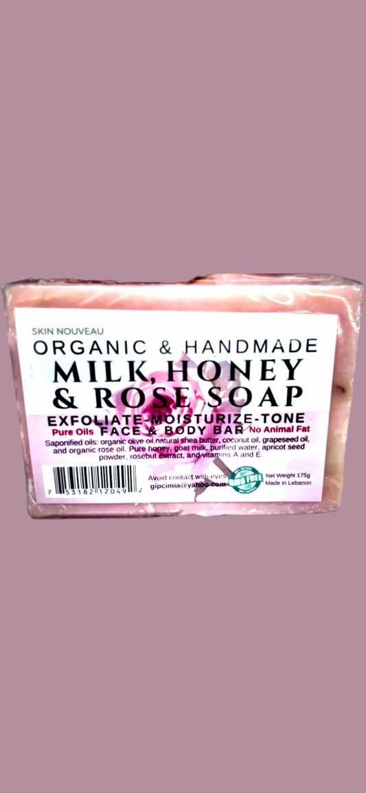 Oganic & Handmade Milk, Honey, Rose Soap
