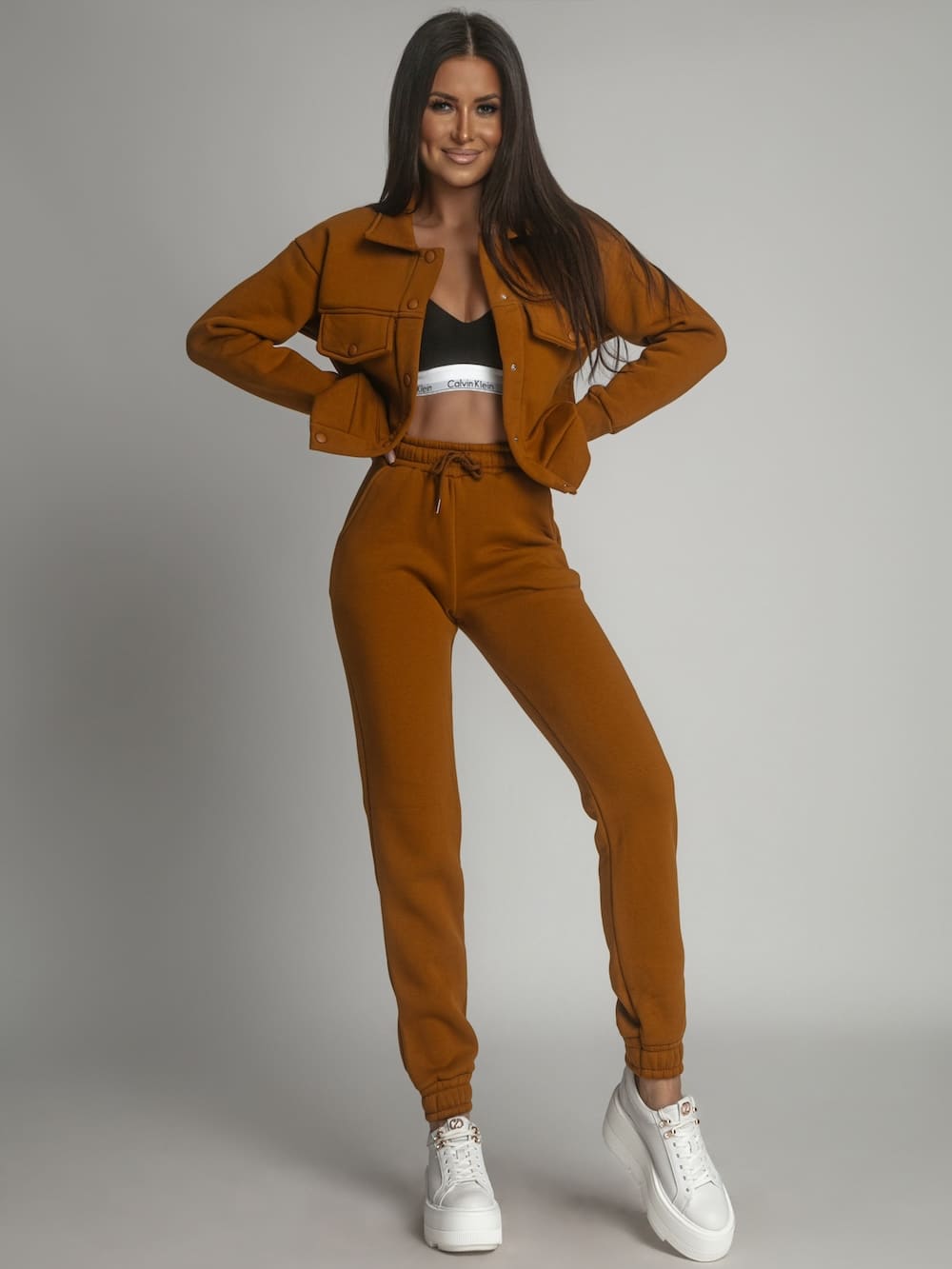 Warm women's set katana sweatpants caramel FI760