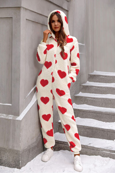 Fuzzy Heart Jumpsuit