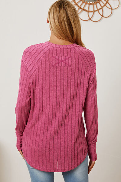 Ribbed Sleeve T-Shirt with Thumbhole