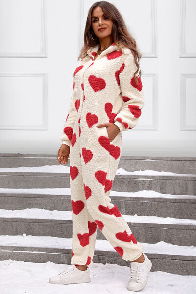 Fuzzy Heart Jumpsuit